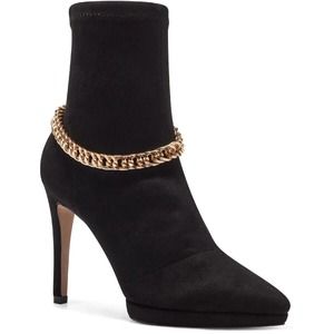 Jessica Simpson Valyn 4 Faux Suede Chain Stiletto Heeled Ankle Bootie Size 7.5